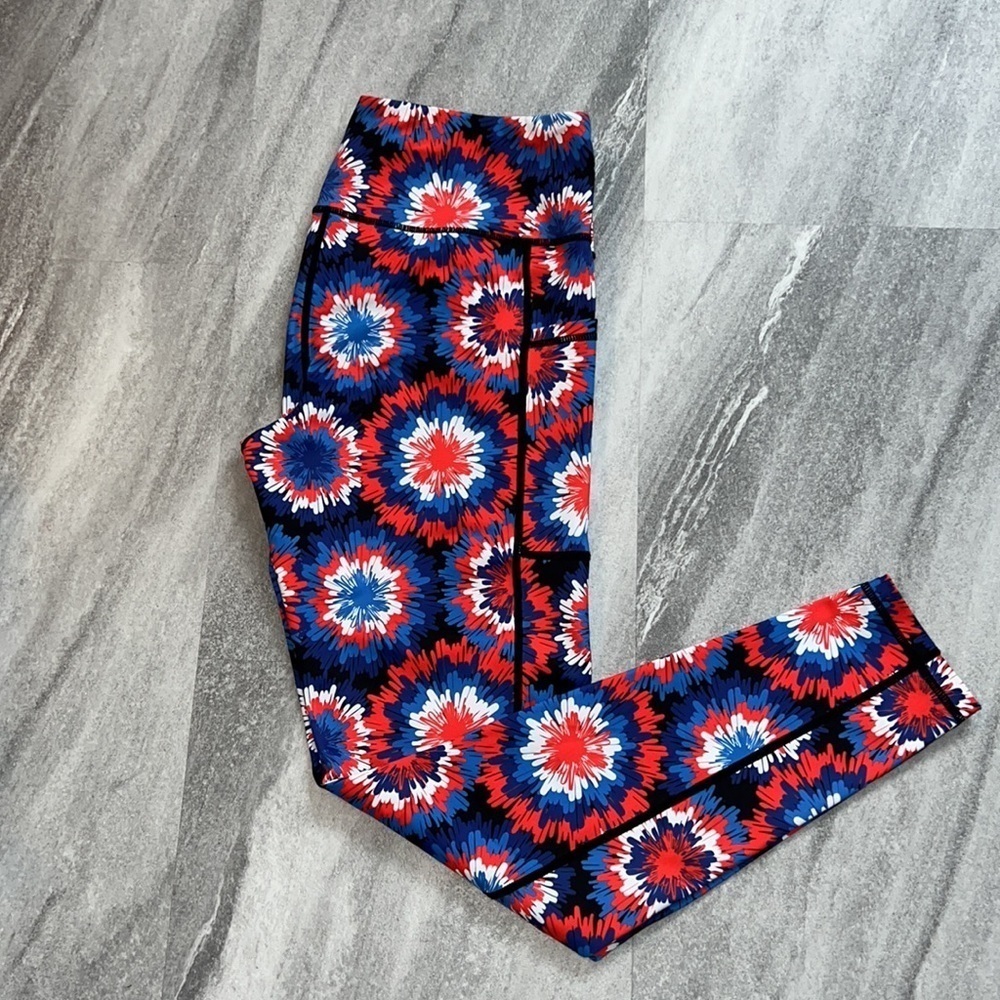 Constantly Varied Gear Red and Blue Patterned Leggings